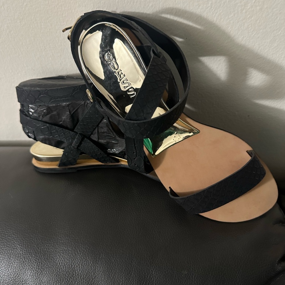Guess Snakeprint Ankle Strap Sandals